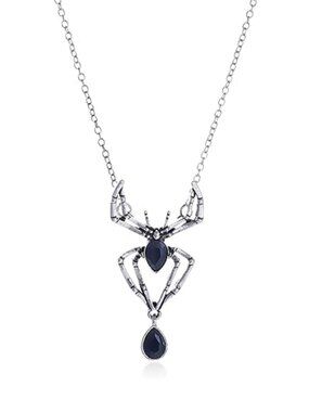 Vintage Gothic Spider Necklace Halloween Crystal Spider Pendant Necklace Punk